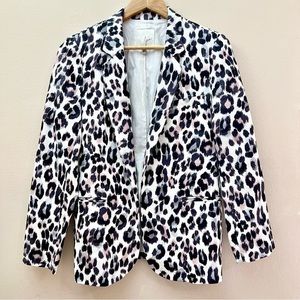 Joie Leopard Linen Blazer Jacket